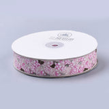 1 Group Glitter Metallic Ribbon, Sparkle Ribbon, with Silver Metallic Cords, Valentine's Day Gifts Boxes Packages, Hot Pink, 1inch(25mm), 25yards/roll(22.86m/roll), 5rolls/group, 125yards/group(114.3m/group)