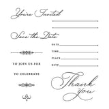 Word Clear Stamps, 4pcs/Set