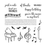 Musical Note Clear Stamps, 4pcs/Set