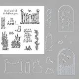 Flower Clear Stamps, 4pcs/Set