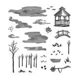 Tree Clear Stamps, 4pcs/Set