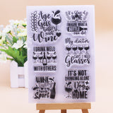 Wine Theme Clear Stamps, 5pcs/set