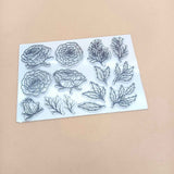 Flower & Leaf Silicone Stamps, 5pcs/set