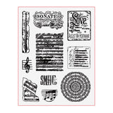 Word Clear Stamps, 4pcs/set