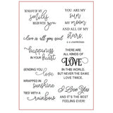 Word Clear Stamps, 4pcs/Set