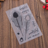 Feather Clear Stamps, 4pcs/set