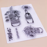 Flower Clear Stamps, 5pcs/set