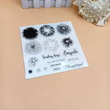 Flower Clear Stamps, 5pcs/set