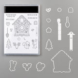 Christmas Clock Clear Stamps, 4pcs/Set