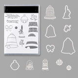 Christmas Bell Clear Stamps, 4pcs/Set