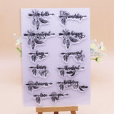 Feather Clear Stamps, 5pcs/set