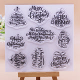 Christmas Theme Word Silicone Stamps, 5pcs/set