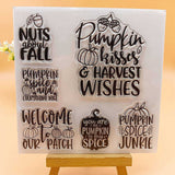 Word & Pumpkin Silicone Stamps, 5pcs/set