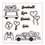 Heart Theme Clear Stamps, 5pcs/set