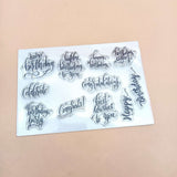 Word Silicone Stamps, 5pcs/set
