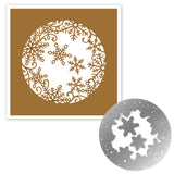 Christmas Snowflake Flat Round Cutting Dies, 5pcs/Set
