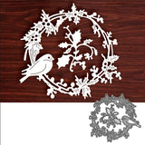 Christmas Wreath with Bird Cutting Dies, 4pcs/Set