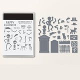 Halloween Skull Clear Stamps, 4pcs/Set