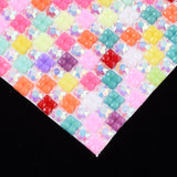 Globleland Self Adhesive Resin Rhinestone Picture Stickers, Flower & Square Pattern, Colorful, 40x24cm