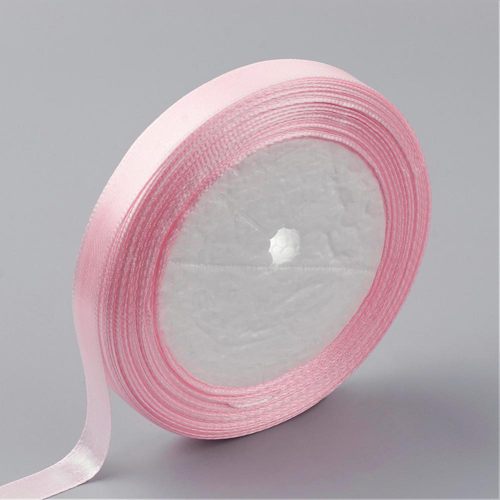 Single Face Satin Ribbon, Polyester Ribbon, White, 1 inch(25mm) wide,  25yards/roll(22.86m/roll), 5rolls/group, 125yards/group(114.3m/group)