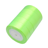 Single Face Satin Ribbon, Polyester Ribbon, Green Yellow, 1 inch(25mm) wide, 25yards/roll(22.86m/roll), 5rolls/group, 125yards/group(114.3m/group)