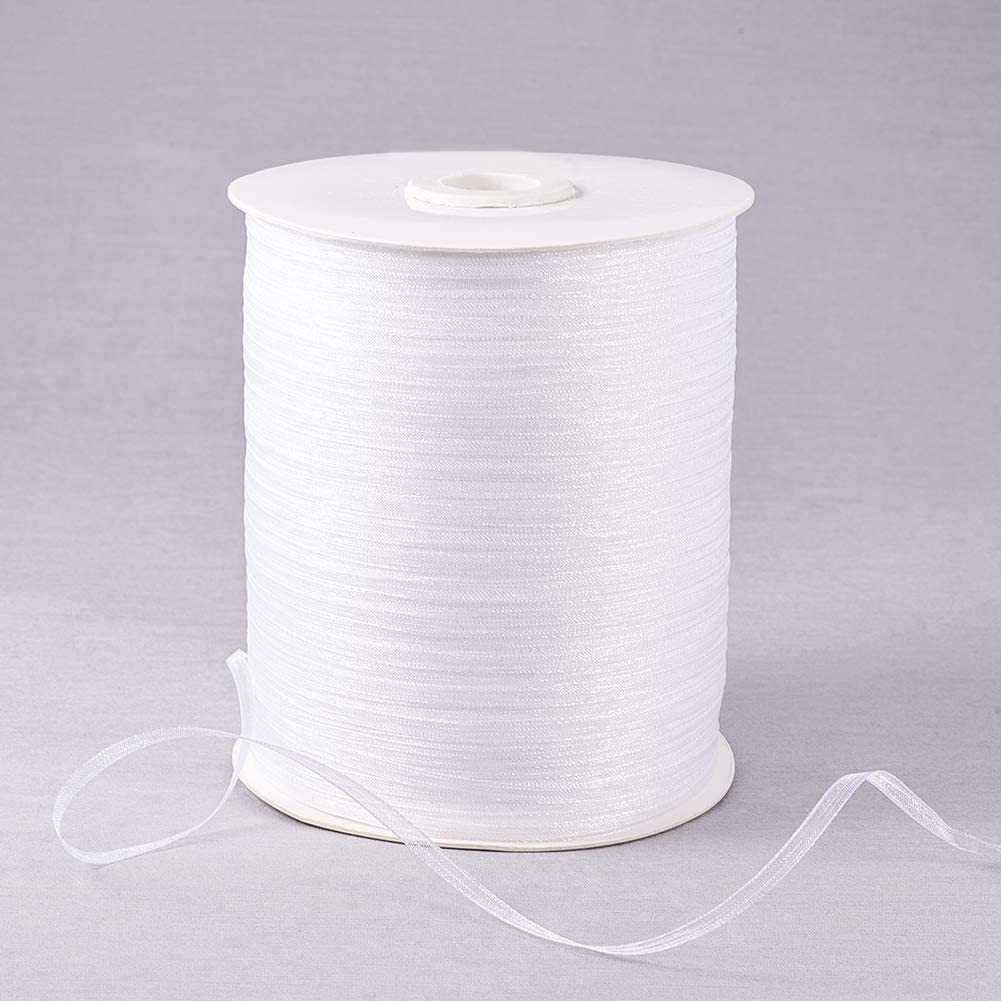 White Shimmer Sheer Organza Ribbon, 1-1/2 X 25Yd