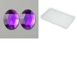 Globleland Self-Adhesive Acrylic Rhinestone Stickers, for DIY Decoration and Crafts, Faceted, Blue Violet, Oval, 40x30x5.5mm, 30pcs/box