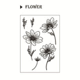 Flower Clear Stamps, 2pcs/set