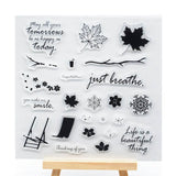 Maple Leaf & Flower & Snowflake Clear Stamps, 2pcs/set