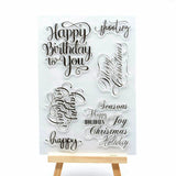 Word Clear Stamps, 2pcs/set