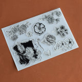 Flower Clear Stamps, 4pcs/set