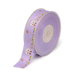 Sheeps and Flowers Single Face Printed Polyester Grosgrain Ribbons