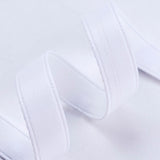 1 Roll Single Face Printed Polyester Satin Ribbon, Golden Teardrop Pattern, White, 7/8 inch(23mm), about 50yards/roll