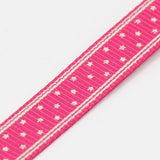 1 Roll Star Printed Grosgrain Ribbon, Nice for Party Decoration, Deep Pink, 3/8 inch(10mm), about 100yards/roll(91.44m/roll)
