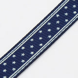 1 Roll Star Printed Grosgrain Ribbon, Nice for Party Decoration, Midnight Blue, 3/8 inch(10mm), about 100yards/roll(91.44m/roll)