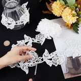 1 Bag 5 Yards Lace Applique Trim 3.2 Inch White Flower Embroidery Lace Edge Trimmings Floral Embroidered Applique Ribbon for DIY Sewing Crafts Wedding Bridal Dress Embellishment Party Decoration