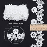 1 Bag 5 Yards Lace Applique Trim 55mm Wide White Flower Embroidery Lace Edge Trimmings Sunflower Embroidered Applique Ribbon for DIY Sewing Crafts Wedding Dress Embellishment Party Decoration
