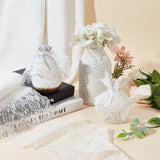 1 Bag Polyester Lace Trims, Flower Pattern, White, 5-7/8 inch(150mm), about 5.00 Yards(4.57m)/roll, 1 roll/bag