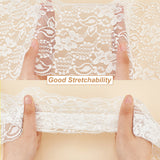 1 Bag Polyester Lace Trims, Flower Pattern, White, 5-7/8 inch(150mm), about 5.00 Yards(4.57m)/roll, 1 roll/bag