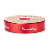 2 Roll Polyester Grosgrain Ribbons, with Word Sweet Love, for Gifts Wrapping Party, Red, 1 inch(25mm), 45m/Roll