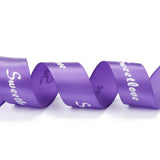 2 Roll Polyester Grosgrain Ribbons, with Word Sweet Love, for Gifts Wrapping Party, Dark Violet, 1 inch(25mm), 45m/Roll