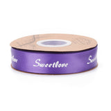 2 Roll Polyester Grosgrain Ribbons, with Word Sweet Love, for Gifts Wrapping Party, Dark Violet, 1 inch(25mm), 45m/Roll