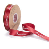 2 Roll Polyester Grosgrain Ribbons, with Word Sweet Love, for Gifts Wrapping Party, FireBrick, 1 inch(25mm), 45m/Roll