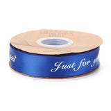 2 Roll Polyester Grosgrain Ribbons, with Word Just For You, for Gifts Wrapping Party, Blue, 1 inch(25mm), 45m/Roll