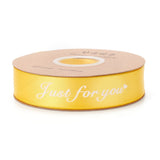 2 Roll Polyester Grosgrain Ribbons, with Word Just For You, for Gifts Wrapping Party, Yellow, 1 inch(25mm), 45m/Roll