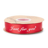 2 Roll Polyester Grosgrain Ribbons, with Word Just For You, for Gifts Wrapping Party, Red, 1 inch(25mm), 45m/Roll