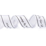 2 Roll Polyester Grosgrain Ribbons, with Word Always By Your Side, for Gifts Wrapping Party, White, 1 inch(25mm), 45m/Roll