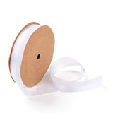 2 Roll Polyester Grosgrain Ribbons,  for DIY Gift Packing, Flower Packaging Decorate, White, 1 inch(25mm), 20 yards/roll(22.86m/roll)