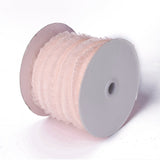 1 Roll Nylon Elastic Ribbon, with Lace, for Jewelry Making, Misty Rose, 1inch(25mm), 50yards/roll(45.72m/roll)