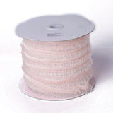 1 Roll Nylon Elastic Ribbon, with Lace, for Jewelry Making, Misty Rose, 1inch(25mm), 50yards/roll(45.72m/roll)